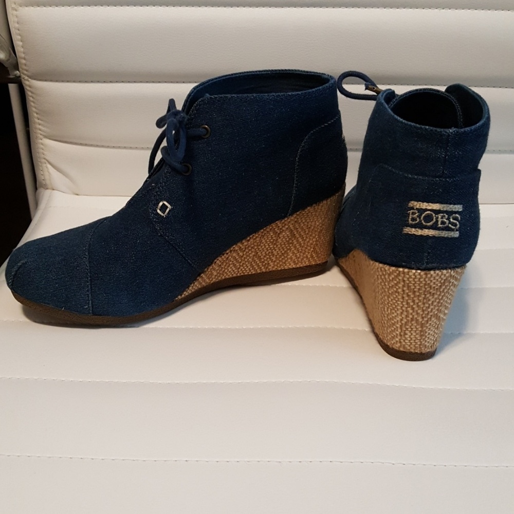 Sketchers Bobs Blue Jean lace up Wedges